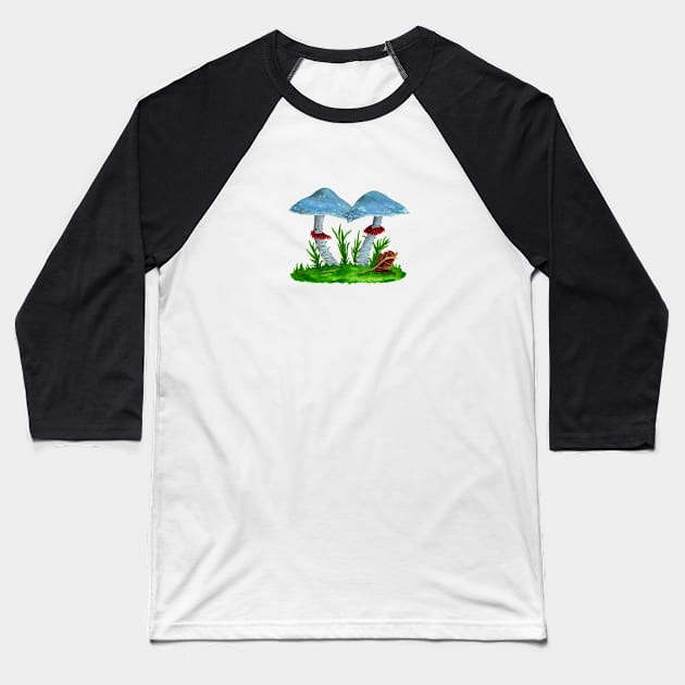 MUSHROOM ART SERIES: Psilocybe aeruginosa Baseball T-Shirt by Colette